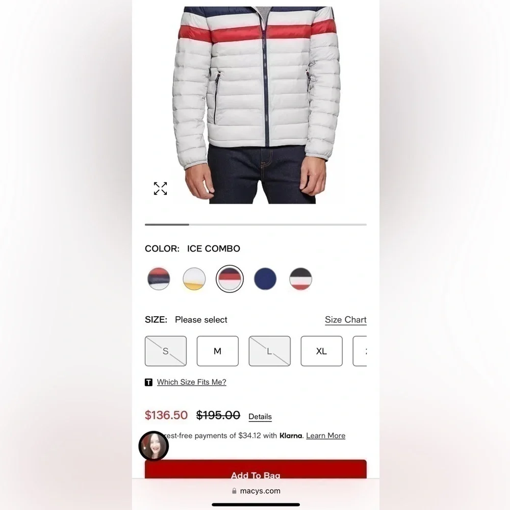 Tommy Hilfiger | Quilted Color Blocked Hooded Puffer Jacket (Small)